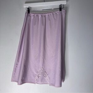 Vintage Deena Lavender Satin Slip Skirt Knee Large USA